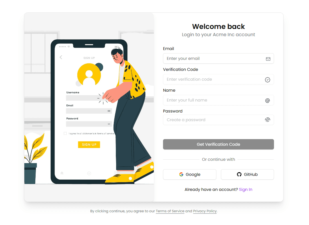 AuthCraft – Modern Full-Stack Authentication Template template preview